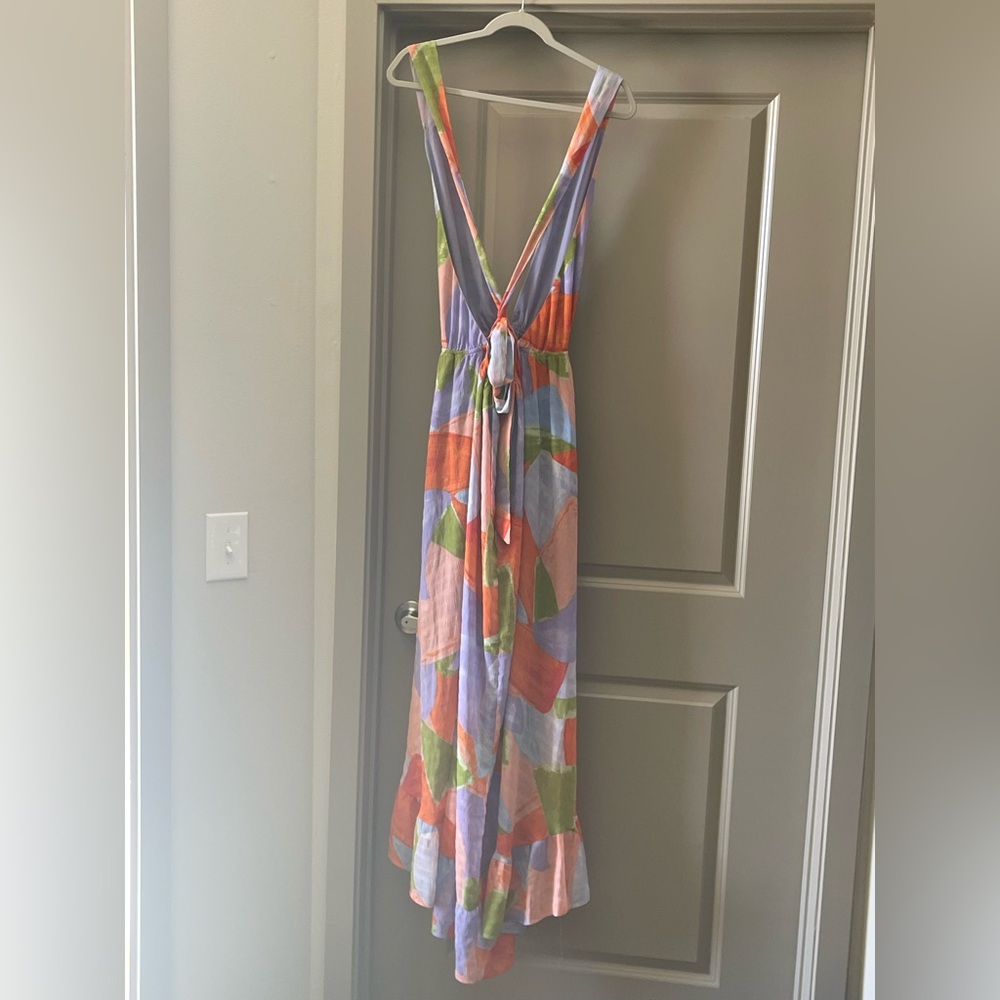 Meet Me in Santorini Women's Multicolor High-Low Maxi Dress - Picture 2 of 7